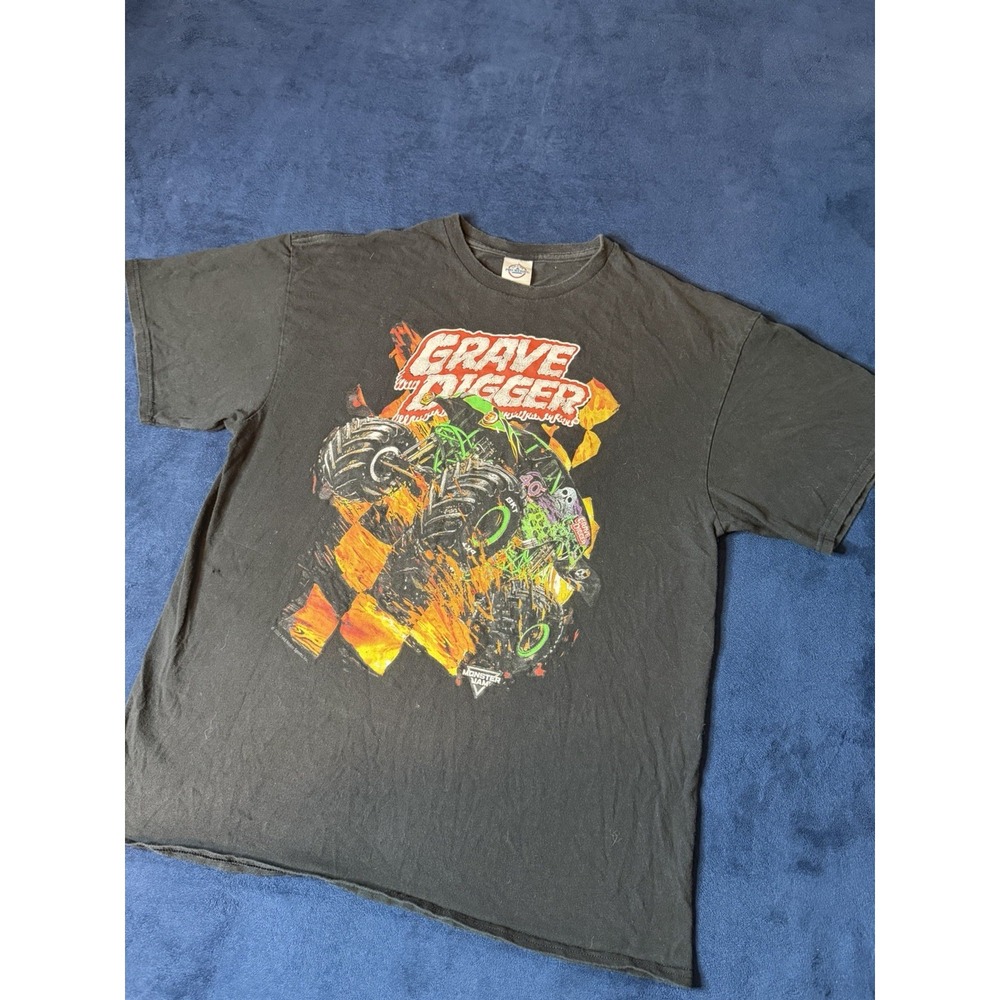 2022 Monster Jam Grave Digger T-Shirt Delta Pro Weight Adult Sz L Black